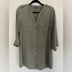 The Limited sheer button up blouse.
